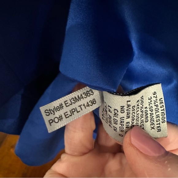 Eliza J Women’s Draped One Shoulder Royal Blue Jewel Rhinestone Cocktail Dress 6 - Picture 6 of 12